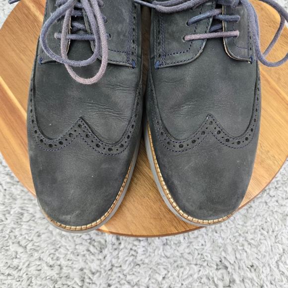 Cole Haan OriginalGrand Modern Blue Leather Wingtip Casual Oxford Mens 12 W Wide - Picture 6 of 14